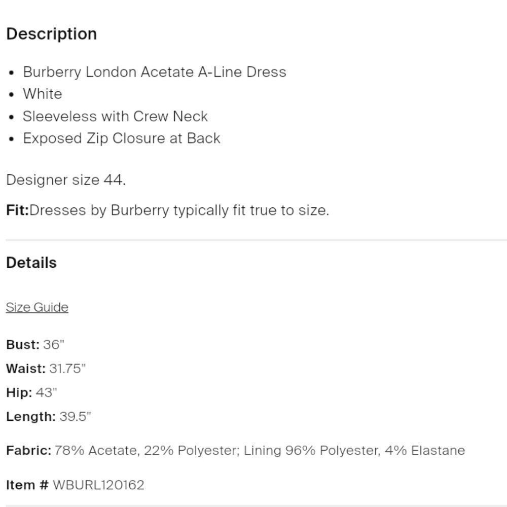 Burberry Dress Authentic GORGEOUS - Picture 7 of 7